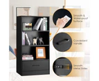 Giantex 4-tier Storage Bookshelf Wood Bookcase Display Shelf Open Storage Rack w/Drawer Home Office