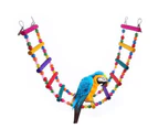 Bird Parrot Toys, Naturals Rope Colorful Step Ladder Swing Bridge for Pet Trainning Playing