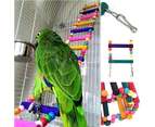 Bird Parrot Toys, Naturals Rope Colorful Step Ladder Swing Bridge for Pet Trainning Playing
