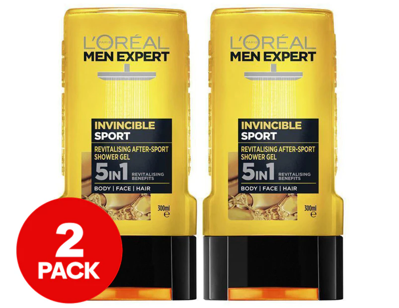 2 x L'Oréal Paris Men Expert Invincible Sport Shower Gel 300mL