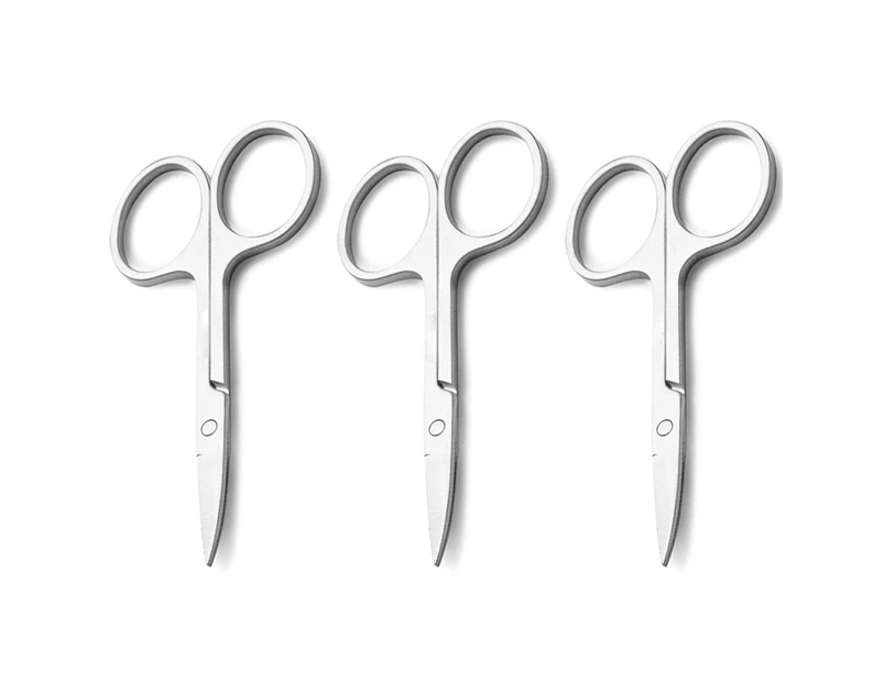 Curved and Rounded Facial Hair Scissors for Men - Mustache, Nose Hair & Beard Trimming Scissors, Safety Use for Eyebrows, Eyelashes, and Ear Hair