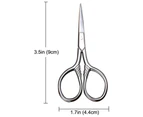 Small Scissors - Stainless Steel Facial Hair Grooming Beauty Tool - Mustache, Eyebrow, Eyelash, Nose, Ear, Beard Trimmer 3.5 Inch 2 Pack