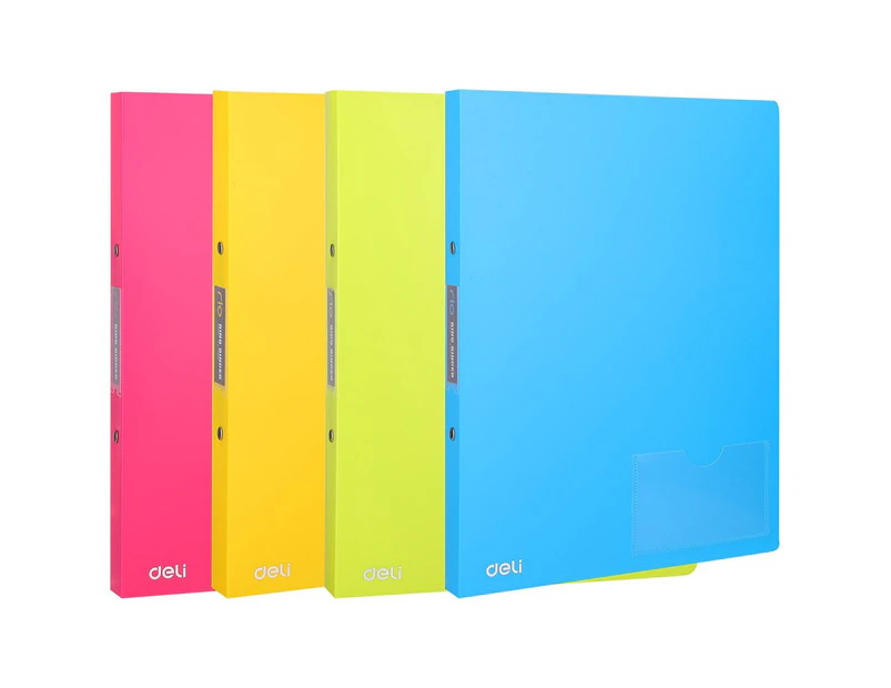 DELI A4 Ring Binder File Document 180 Sheet Storage Booklet Four Colors