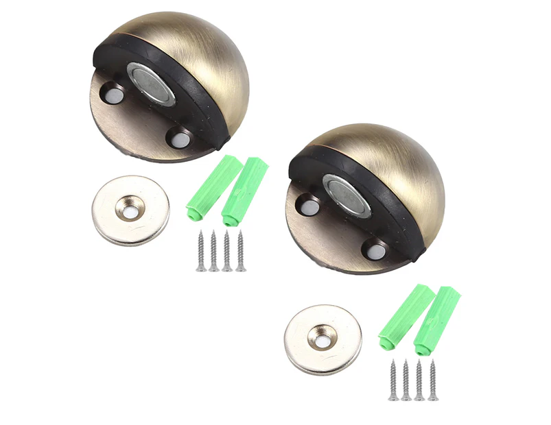 2Pack Door Stops, Magnetic Door Stop, Flush Modern Floor Mount Magnetic Door Catch Door Holder (with glue and screws)