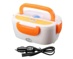 1.05l 12v Portable Car Electric Heating Insulation Lunch Boxes Food Warmer Container - Orange