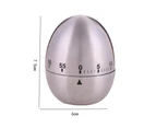 Kitchen Timer Manual, Stainless Steel Egg Shaped Mechanical Rotating Alarm with 60 Minutes for Cooki