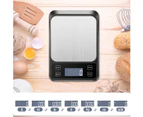Kitchen Scale Rechargeable USB Precision Scale 10kg/1g Stainless Steel Electronic Kitchen Scale Liquid Measurement