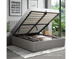 Oikiture Bed Frame Double Size Gas Lift Bed Base With Storage