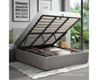 Oikiture Bed Frame King Size Gas Lift Bed Base With Storage