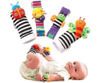 Baby Rattles Socks Toys Rattle Socks Cute Animal Infant Baby Plush Toys Baby Animal Wrist Rattles And Foot Finder Set Developmental Toys - Multi