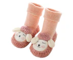 Kids Toddlers Sole Non-Skid Indoor Floor Slipper Baby Boy Girls Breathable Cotton Shoes Socks,cute - Pink