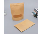 50PCS Packing Kraft Papers Window Food Bag Stand up Gift Dried Fruit Tea Packaging Pouches Zipper Self Sealing Bags (18x26cm)