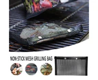 3pcs BBQ Non-Stick Mesh Grilling Bags Reusable Barbecue Bag Heat Resistant Cooking Tools for Picnic Outdoor