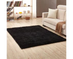 Floor Shaggy Fluffy Area Rug Modern Soft Shag Mat for Bedroom Living Room Black - 120 x 160cm