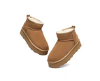 Australian Shepherd Ugg Mini Platform Boots Thick Bottom Ronnie - Chestnut