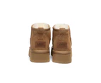 Australian Shepherd Ugg Mini Platform Boots Thick Bottom Ronnie - Chestnut