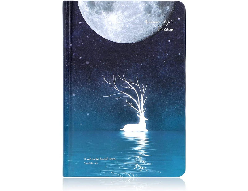 Hardcover Subject Notebook Travel Journal with Creative Cute Deer Luminous