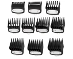 Clipper Guards Cutting Guides for Wahl Clipper with Metal Clip-from 1/16 Inch to 1 Inch(1.5-25mm)，Fits All Full Size Wahl Clippers，10 Pack Black