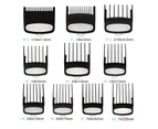 Clipper Guards Cutting Guides for Wahl Clipper with Metal Clip-from 1/16 Inch to 1 Inch(1.5-25mm)，Fits All Full Size Wahl Clippers，10 Pack Black