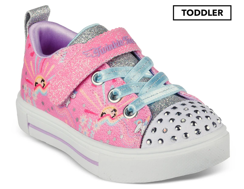 Skechers Toddler Girls' Twinkle Toes: Twinkle Sparks Unicorn Sunshine Light-Up Sneakers - Pink/Multi