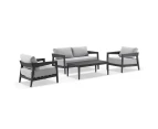 Bronte 2+1+1 Outdoor Aluminium Lounge Setting with Coffee Table - Outdoor Aluminium Dining Settings - White