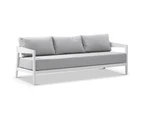 Outdoor Bronte 3+1+1 Outdoor Aluminium Lounge Setting With Coffee Table - Outdoor Aluminium Dining Settings - White Aluminium with Olefin Light Grey Cushions