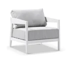 Bronte 1 Seater Outdoor Aluminium Lounge - Outdoor Lounges - White