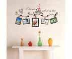 Oraway Removable Loving Bird Heart Family Photo Frame Wall Art Sticker Decal Home Decor - Black