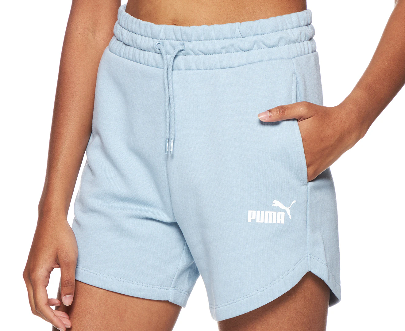 Puma Women's Essential High Waist Shorts - Blue Wash