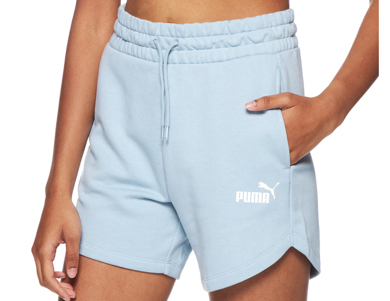 Puma Women's Essential High Waist Shorts - Blue Wash