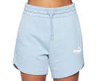 Puma Women's Essential High Waist Shorts - Blue Wash