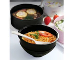 Microwave Ramen Stove Ramen Bowl Set Chopsticks College Dorm Essentials for Girls for Boys Apartment Essentials-Black