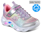 Skechers Girls' S-Lights: Twisty Brights Mystical Bliss Light-Up Sneakers - Silver/Multi