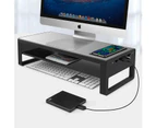 2 Tiers Aluminum Monitor Stand with Wireless Charging