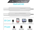USB 3.1 SD/TF Card Reader, Type-C Flash Memory Card Reader, Camera SD Card Adapter Converter for SDXC SDHC and Windows Smartphone Computer Laptop