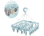Underwear clothes hanger with 32 clips Foldable clothespin clothes horse Windproof hanger