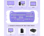Wireless Bluetooth Keyboard,Purple-Colorful Computer Keyboards,Mini Portable 84-Key Compact Retro Typewriter Keyboard