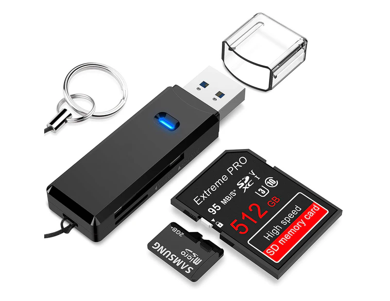 USB 3.0 Card Reader, High Speed SD / Micro SD Card Reader - Supports SD / Micro SD / TF / SDHC / SDXC / MMC - Compatible with Windows / Mac / OS Etc