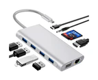 Type-c Docking Station 11 In One with Hdmi Network Card Multi-in-one Converter Usb Hub Expansion Dock for MacBook
