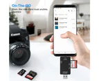 TF/SD Card Reader，3-in-1 Memory Card Reader with Tri-Connectors, USB 2.0 Card Reader Adapter,Compatible with Windows,Mac OS ,Linux, Android