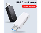 USB 3.0 SD / TF Memory Card Reader, 2 Slots, Card Reader for SDXC, SDHC, SD, MMC, RS-MMC, Micro SDXC, Micro SD, Micro SDHC Card