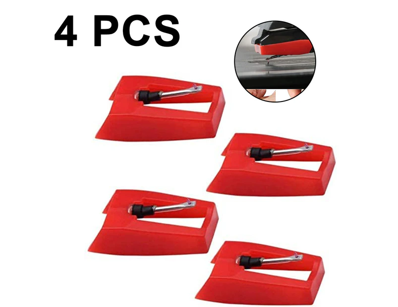 Stylus,4Pcs Ruby Aluminum Stem Stylus4 Pack Record Player Needle Turntable Stylus Replacement Turntable