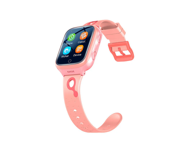 WIWU K9 4G Smart Tracker for Kids 3-13 Years Old with Alarm SOS Call Classroom Disabled Need SIM Card-Pink