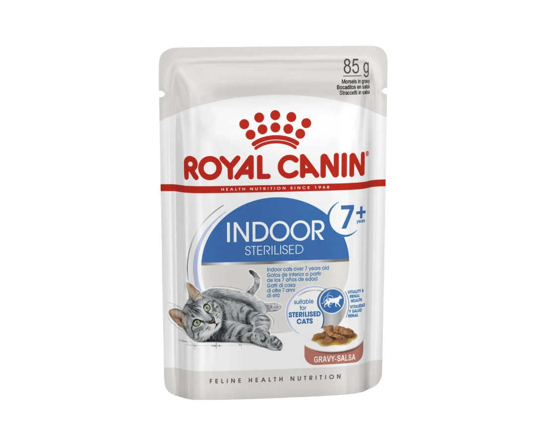 Royal Canin Indoor 7 Plus Gravy Adult Wet Cat Food 12 X 85g