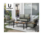 Livsip Outdoor Furniture 4-Piece Setting Bistro Set Dining Chairs Patio Garden