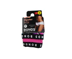 2 Pairs Bonds Hipster Boyleg Briefs Womens Underwear Black Multi / Pink 56K - Black Multi / Pink