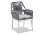 Hugo Outdoor Aluminium and Rope Dining Chair - Outdoor Chairs - White