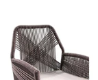 Outdoor Hugo Outdoor Aluminium And Rope Dining Chair - Outdoor Chairs - White w/ Walnut Rope & Beige Cushion