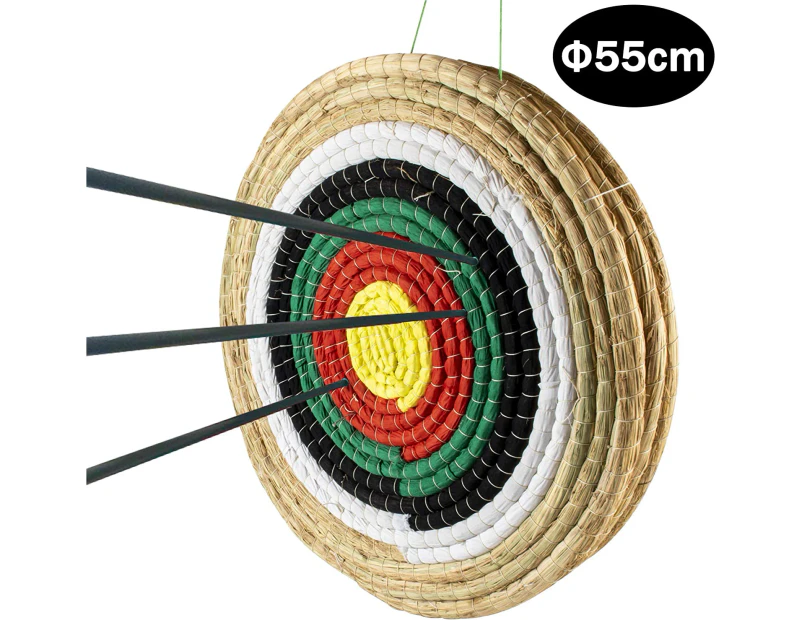 Feelglad Straw Archery Target, Traditional Hand-Made Solid Outdoor Shooting Bows Shooting Darts Ancient Grass Target 50*50*5Cm