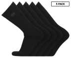 KingGee Men's Size 7-12 Crew Cotton Work Socks 5-Pack - Black